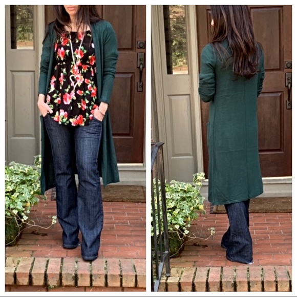 ✨LAST ONE✨Gorgeous hunter green pocket duster - Picture 5 of 8